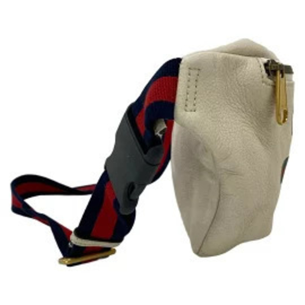 Gucci Waist Pouch Clutch Ivory White Green Multi Leather - Picture 1 of 5